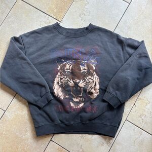 Grey distressed Anine Bing crewneck